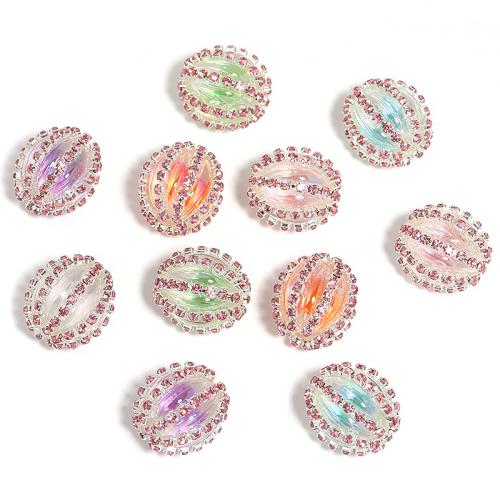 Acrylic Jewelry Beads DIY & with rhinestone mixed colors Sold By Bag