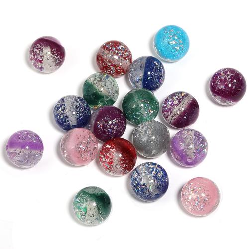 Acrylic Jewelry Beads Round DIY mixed colors Sold By Bag