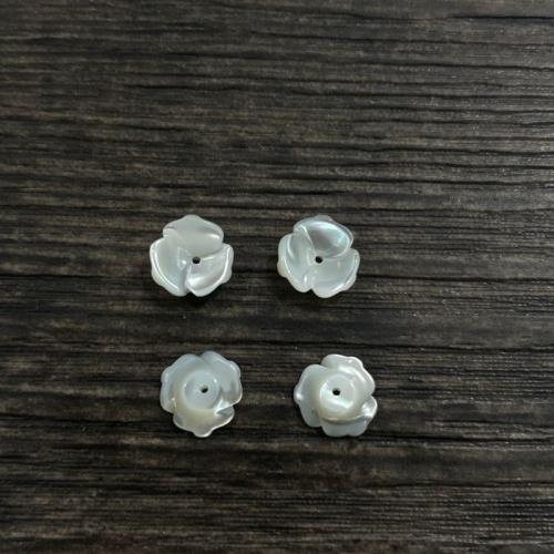 Vit Lip Shell Hänge, Blomma, DIY, vit, 10mm, Säljs av PC