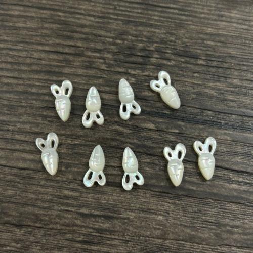 White Lip Shell pingente, Cenoura, DIY, branco, 6x12mm, vendido por PC