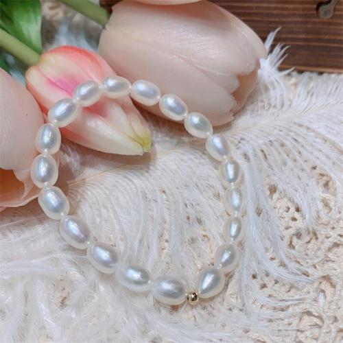 Freshwater Cultured Pearl Bracelet Freshwater Pearl fashion jewelry white Pearl 6-7mm Sold By PC