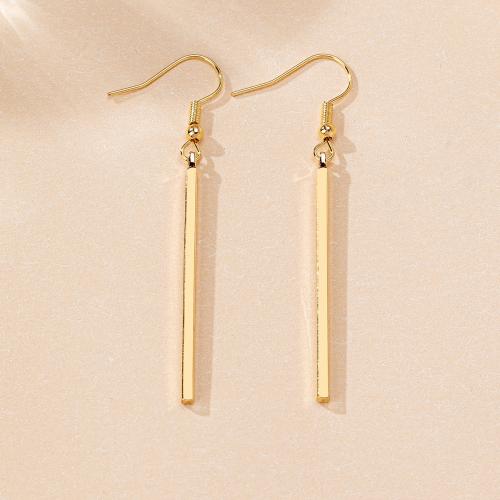 Zinc Alloy Drop Earrings plated for woman gold Sold By Pair