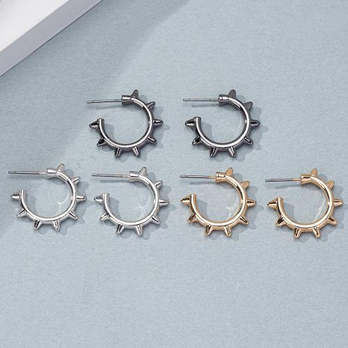 Øremærkning af zinklegeret stud, Zinc Alloy, forgyldt, for kvinde, flere farver til valg, Solgt af par