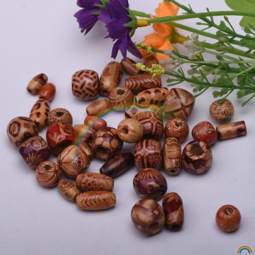 Wood Beads DIY Random Color 7-12mm Sold By Bag