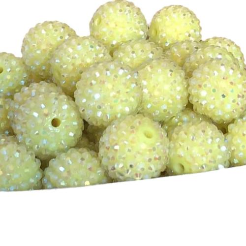 Resin Jewelry Beads with Acrylic DIY yellow Sold By Bag