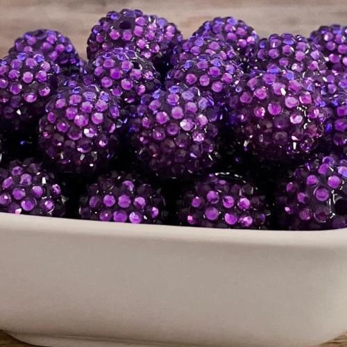 Resin Jewelry Beads with Acrylic DIY purple Sold By Bag