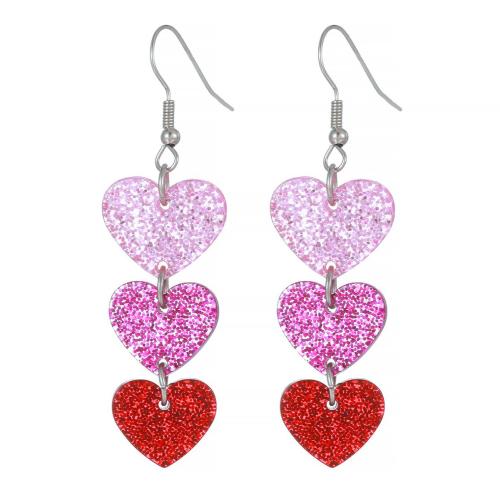 Acrylic Jewelry Earring Heart fashion jewelry & for woman Sold By Pair