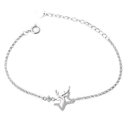 Argento Bracciali, 925 sterline d'argento, with 4cm extender chain, gioielli di moda & Micro spianare cubic zirconia & per la donna, Lunghezza Appross. 15 cm, Venduto da PC