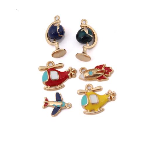 Zinc Alloy Enamel Pendants gold color plated & DIY nickel lead & cadmium free Approx Sold By Bag