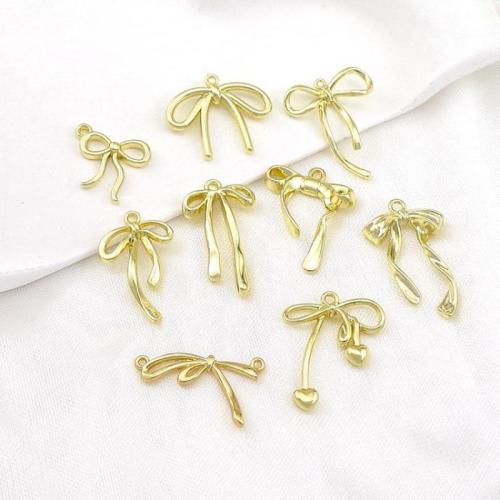 Zinklegering strik Hangers, Zinc Alloy, gold plated, DIY & verschillende grootte voor keus & met strass, meer kleuren voor de keuze, nikkel, lood en cadmium vrij, Ca 100pC's/Bag, Verkocht door Bag