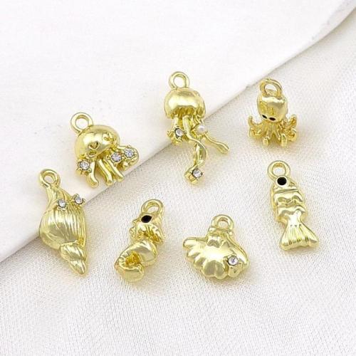 Zinc Alloy Rhinestone Pendants gold color plated DIY & with rhinestone nickel lead & cadmium free Approx Sold By Bag