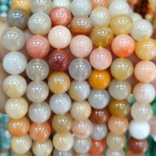 Natural Jade Beads Lighter Imperial Jade Round polished DIY mixed colors Sold Per Approx 38 cm Strand