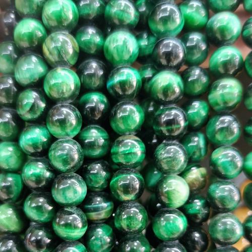 Natural Tiger Eye Beads Round polished DIY green Sold Per Approx 38 cm Strand