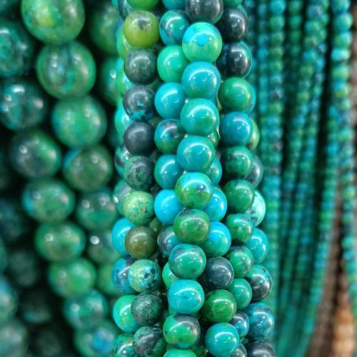 Gemstone šperky Korálky, Chrysocolla, Kolo, lesklý, DIY & různé velikosti pro výběr, smíšené barvy, Prodáno za Cca 38 cm Strand