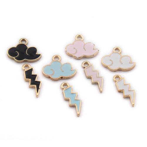 Zinc Alloy Enamel Pendants gold color plated & DIY nickel lead & cadmium free Approx Sold By Bag