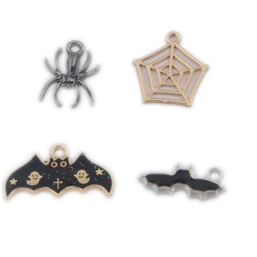 Zink legering emalje vedhæng, Zinc Alloy, guldfarve belagt, Halloween Design & Anden figur til valg & du kan DIY, flere farver til valg, nikkel, bly & cadmium fri, Ca. 100pc'er/Bag, Solgt af Bag