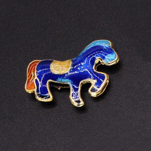 Brass Jewelry Beads Horse gold color plated DIY & enamel nickel lead & cadmium free Approx 1.5mm Sold By PC