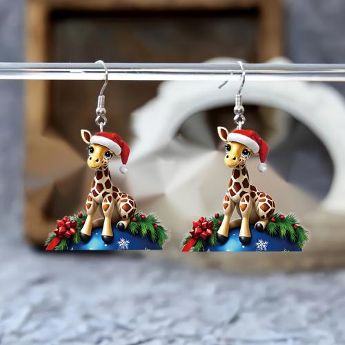 Acrylic Drop Earring Giraffe cute & for woman Sold By Pair