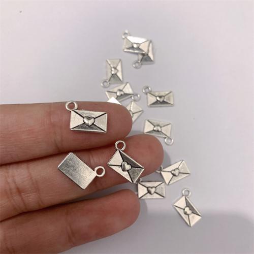 Zinc Alloy Pendler, Kuvert, antik sølv farve forgyldt, du kan DIY, 12x9mm, 100pc'er/Bag, Solgt af Bag