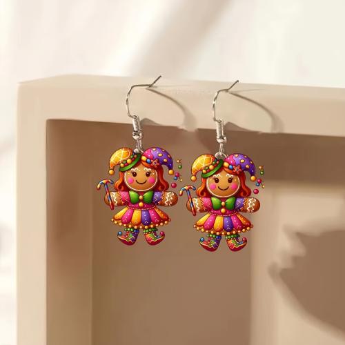 Acrylic Drop Earring printing cute & for woman Sold By Pair