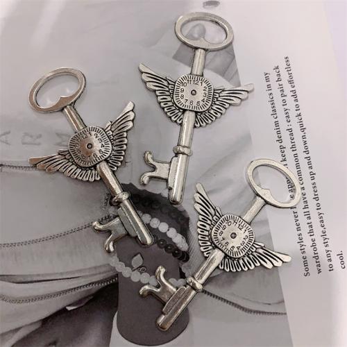 Zinc Alloy Key Pendler, Nøgle, antik sølv farve forgyldt, du kan DIY, 44x75mm, 100pc'er/Bag, Solgt af Bag