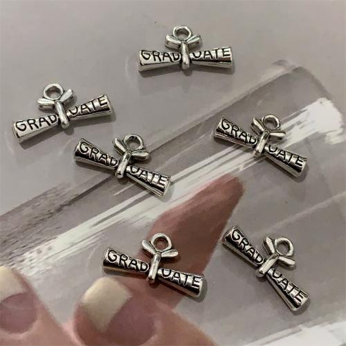 Zink-Aluminium-Anhänger, Zinklegierung, antik silberfarben plattiert, DIY, 11x15mm, 100PCs/Tasche, verkauft von Tasche