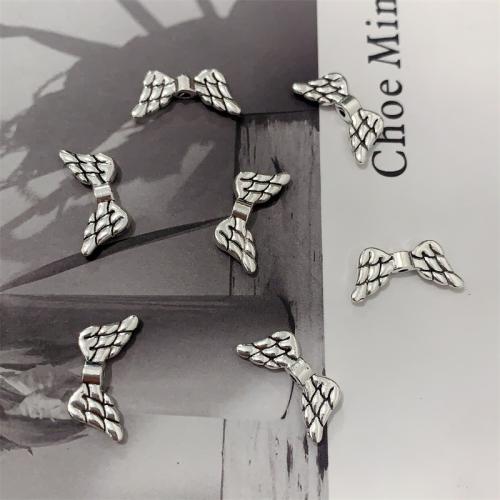 Zinc Alloy Jewelry Beads Wing Shape antique silver color plated DIY Sold By Bag