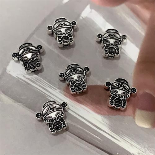 Zinc Alloy Jewelry Beads God of Wealth antique silver color plated DIY Sold By Bag