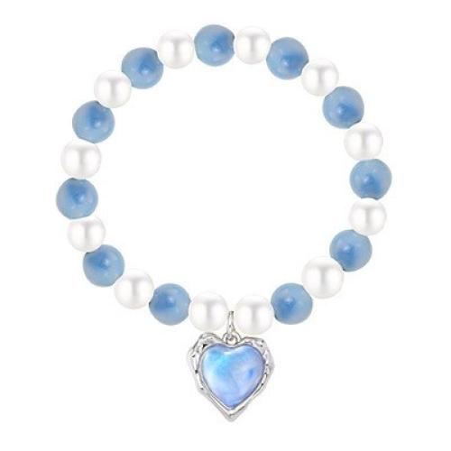 Bijoux bracelet en acier inoxydable, Acier inoxydable 304, avec Agate & perle de plastique, bijoux de mode & styles différents pour le choix & pour femme, Longueur 5.9 pouce, Vendu par PC