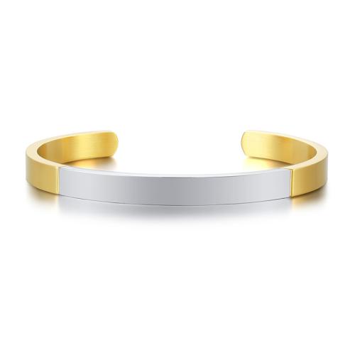 Stainless Steel Bangle 304 Stainless Steel plated fashion jewelry & for man & two tone Sold By PC