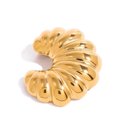 Broche bijoux de mode, Acier inoxydable 304, Corne, Plaqué or 18K, unisexe, Vendu par PC