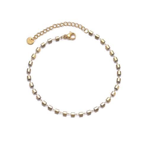 Anklet de acero inoxidable, acero inoxidable 304, chapado, para mujer, dorado, Vendido por UD