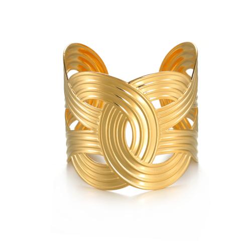 Brazalete del acero inoxidable, acero inoxidable 304, chapado, para mujer, dorado, Vendido por UD