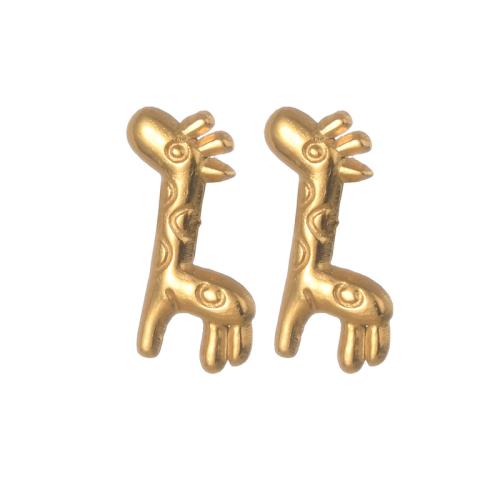 Stainless Steel Stud Earrings 304 Stainless Steel plated & for woman gold Sold By Pair