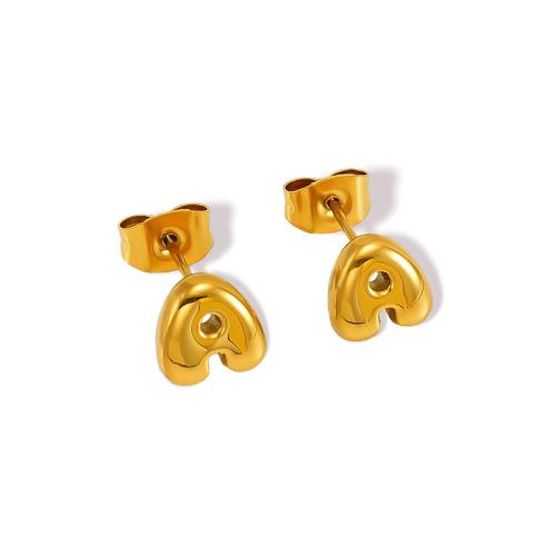 Roestvrij staal Stud Earrings, 304 roestvrij staal, plated, Mini & voor vrouw, gouden, Verkocht door pair