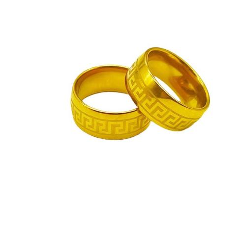 Titanium Steel Finger Ring Unisex golden Sold By PC