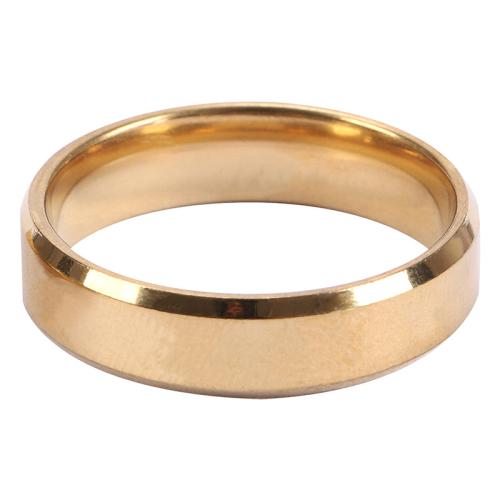 Titantium Cruach Finger Ring, Cruach Tíotáiniam, snasta, unisex & méid éagsúla do rogha, órga, Díolta De réir PC