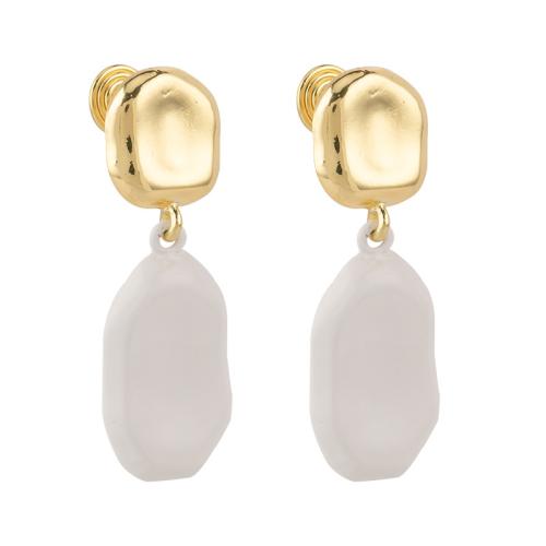 Zinc Alloy Stud Earring stoving varnish & for woman golden Sold By Pair