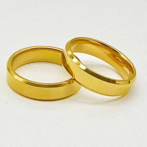 Titanium Steel Finger Ring Unisex golden Sold By PC