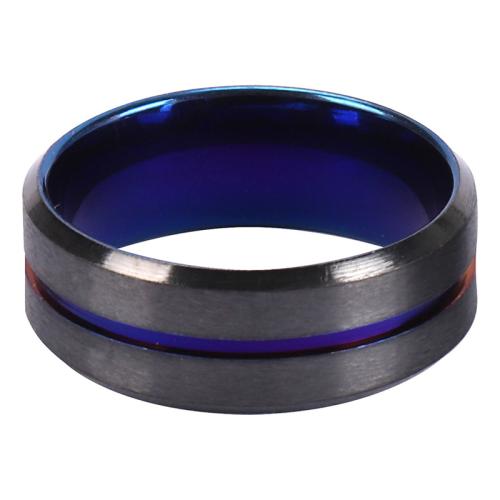 Titanium Čelik Finger Ring, bez spolne razlike & različite veličine za izbor, crn, Prodano By PC