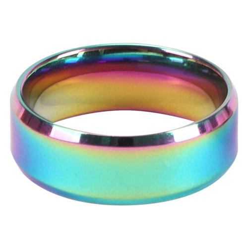 Titanium Čelik Finger Ring, uglađen, bez spolne razlike & različite veličine za izbor, multi-boji, Prodano By PC