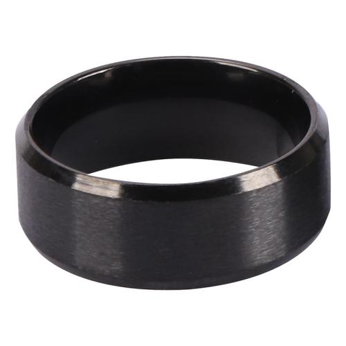 Titanium Čelik Finger Ring, bez spolne razlike & različite veličine za izbor, crn, Prodano By PC