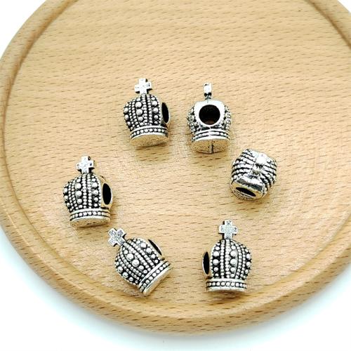 Zink Alloy Smycken Pärlor, Crown, antik silver pläterad, DIY, 10x16mm, 100PC/Bag, Säljs av Bag