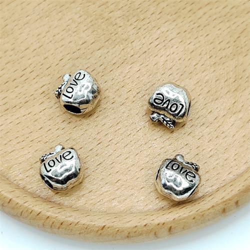 Zinc Alloy Jewelry Beads Apple antique silver color plated DIY Sold By Bag