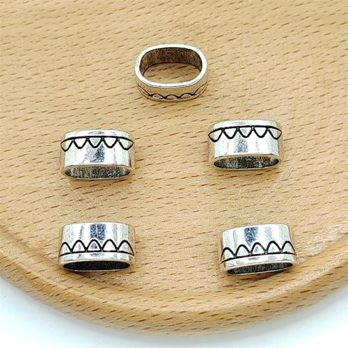 Zinc Alloy Jewelry Beads Round antique silver color plated DIY Sold By Bag