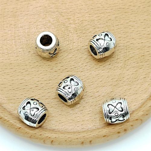 Grânulos de Jóias da liga de zinco. , banho de cor prata antiga, DIY, 7x8mm, 100PCs/Bag, vendido por Bag