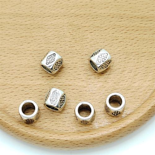 Zinc Alloy Jewelry Beads Rhombus antique silver color plated DIY Sold By Bag