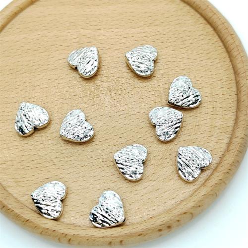 Zinkové slitiny srdce beads, Zinek, starožitné barva postříbřená, DIY, 12x11mm, 100PC/Bag, Prodáno By Bag