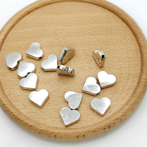 Zinklegierung Herz Perlen, antik silberfarben plattiert, DIY, 12x11mm, 100PCs/Tasche, verkauft von Tasche