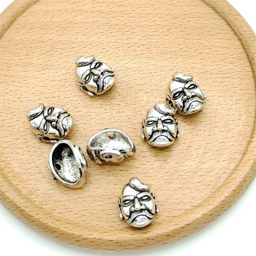 Zinc Alloy Jewelry Beads Mask antique silver color plated DIY Sold By Bag